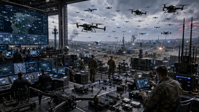 Coordinated drone swarm in flight