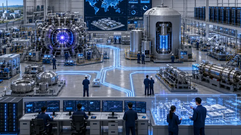 Fusion reactor and SMR facility rendering