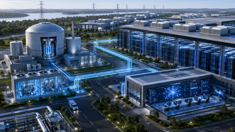 Small modular reactor next to a data centre campus