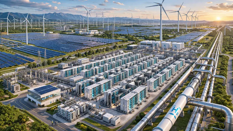 Solar and wind park co-located with an electrolyzer plant