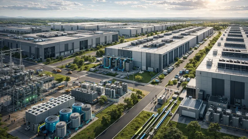 Colocation datacenter campus from above