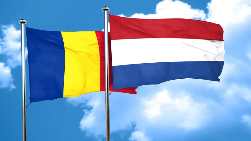 Flags of the Netherlands, Czech Republic and Romania