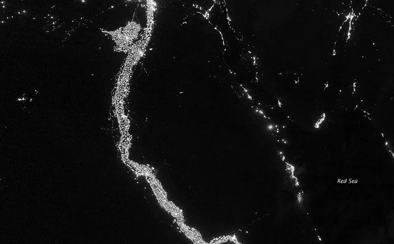 City lights along the Nile at night (NASA)