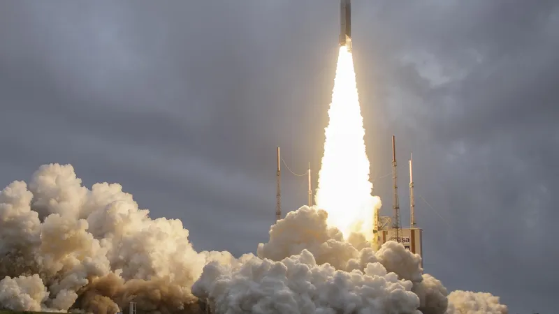 An Ariane rocket lifting off from Kourou (NASA)