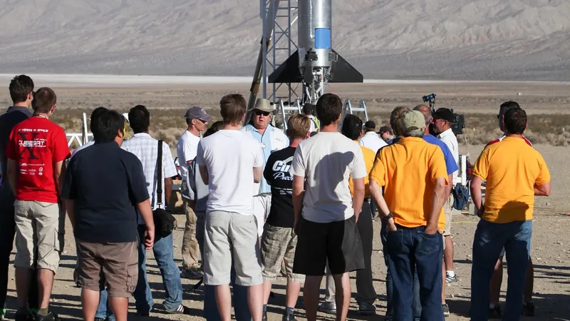 A small rocket on the pad before a test launch (NASA)
