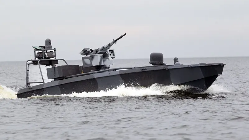 Unmanned surface vessel at sea
