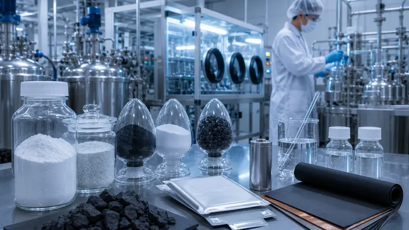 Battery electrode materials on a processing line