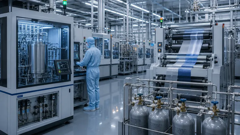 Deposition and coating equipment in a materials plant
