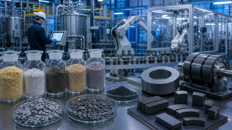 Rare earth separation and magnet manufacturing facility