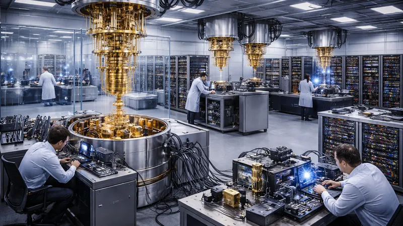 Quantum computer cryostat in a laboratory