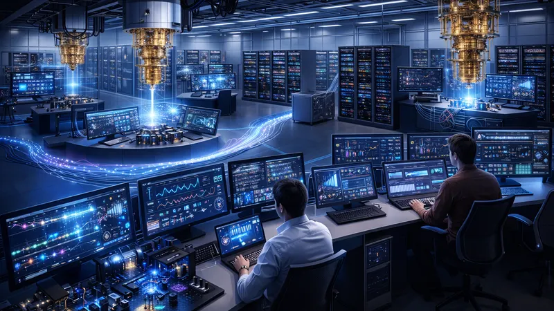 Engineers working on quantum circuit compilation software