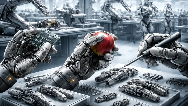Anthropomorphic robotic hand grasping an object
