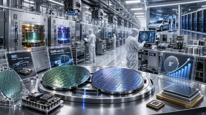 Silicon carbide wafers being processed on a compound semiconductor line